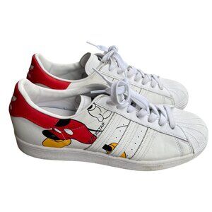 Adidas Disney Superstar Mickey Mouse Sneakers Size 11 White & Red